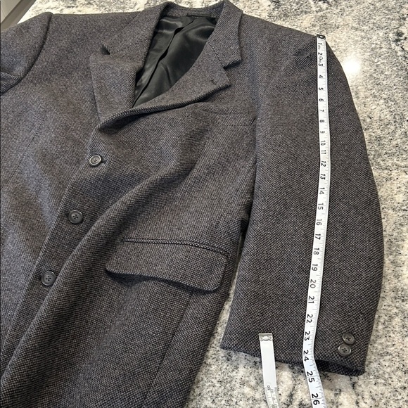 Men's Charcoal Trench Coat 
Pure Virgin Wool - Picture 11 of 11